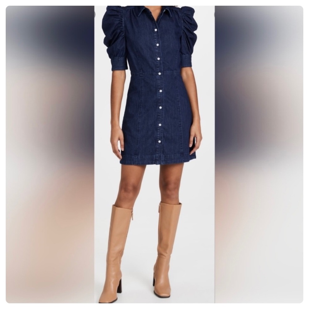 Frame Gillian puffed sleeve denim dress -size small